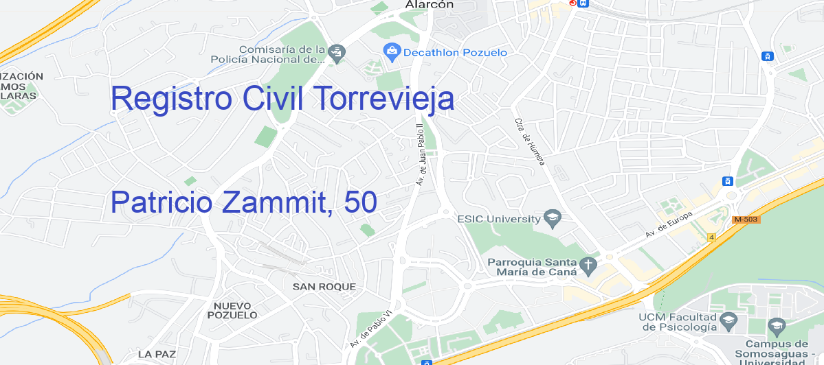 Oficina Calle Patricio Zammit, 50 en Torrevieja - Registro Civil